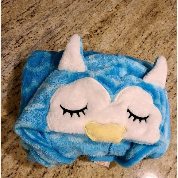 Cat & Jack Blue Owl Bath Bedtime Pajama Robe! XS 4/5 (No Belt) - Picture 8 of 9